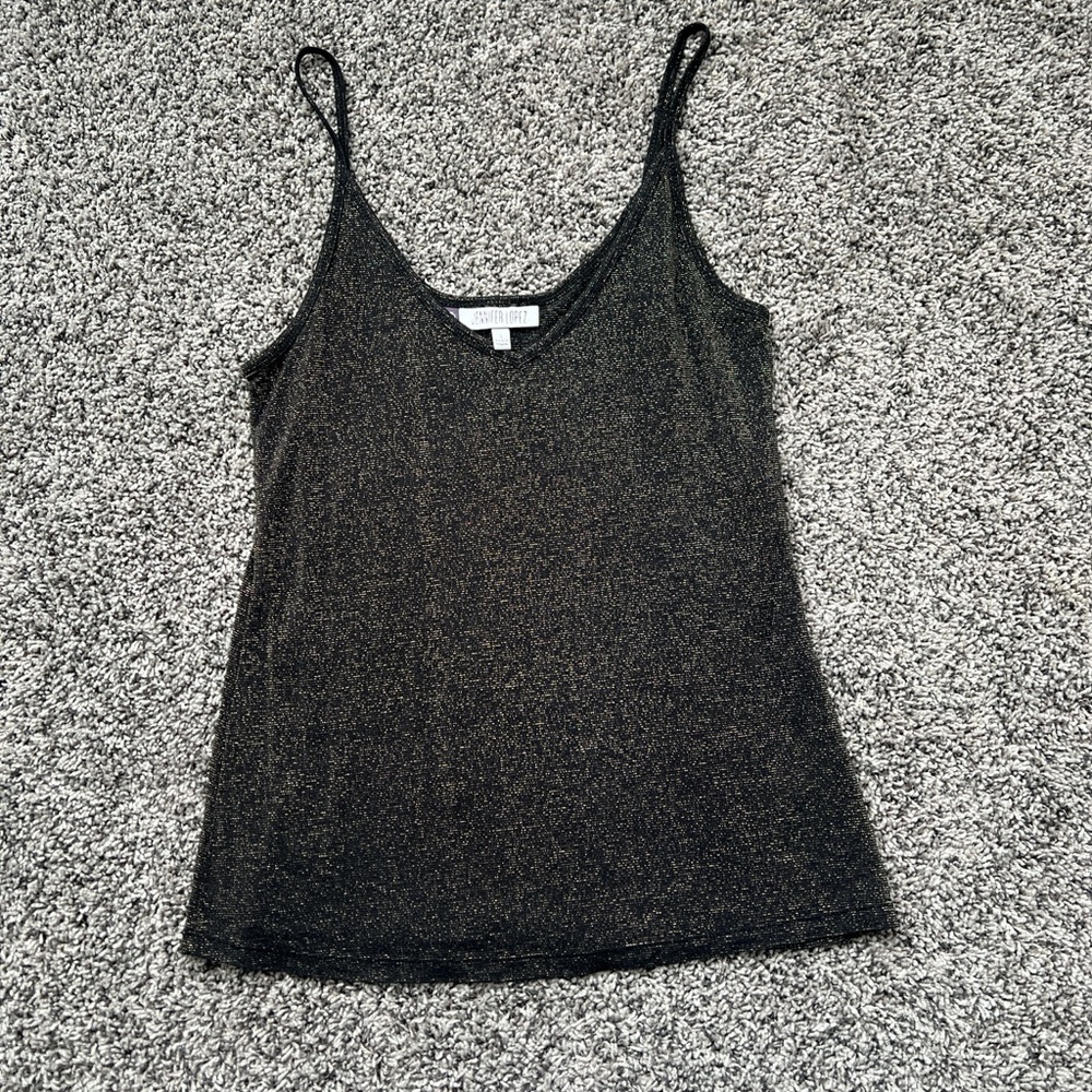 Jennifer Lopez Black With Gold Shimmer Camisole
